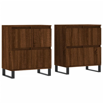 Sideboards 2 pcs Brown Oak Engineered Wood