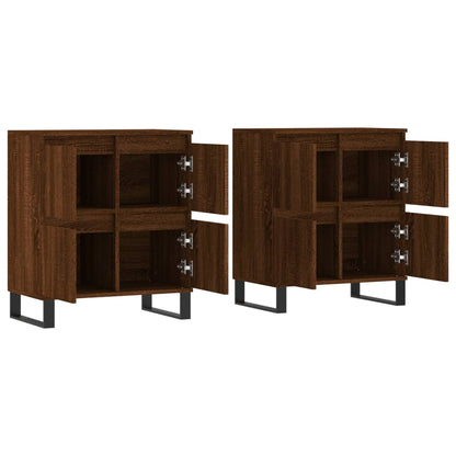 Sideboards 2 pcs Brown Oak Engineered Wood