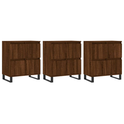 Sideboards 3 pcs Brown Oak Engineered Wood