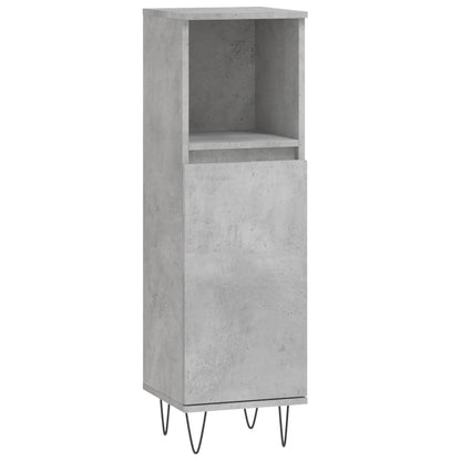 3 Piece Bathroom Furniture Set Concrete Grey Engineered Wood