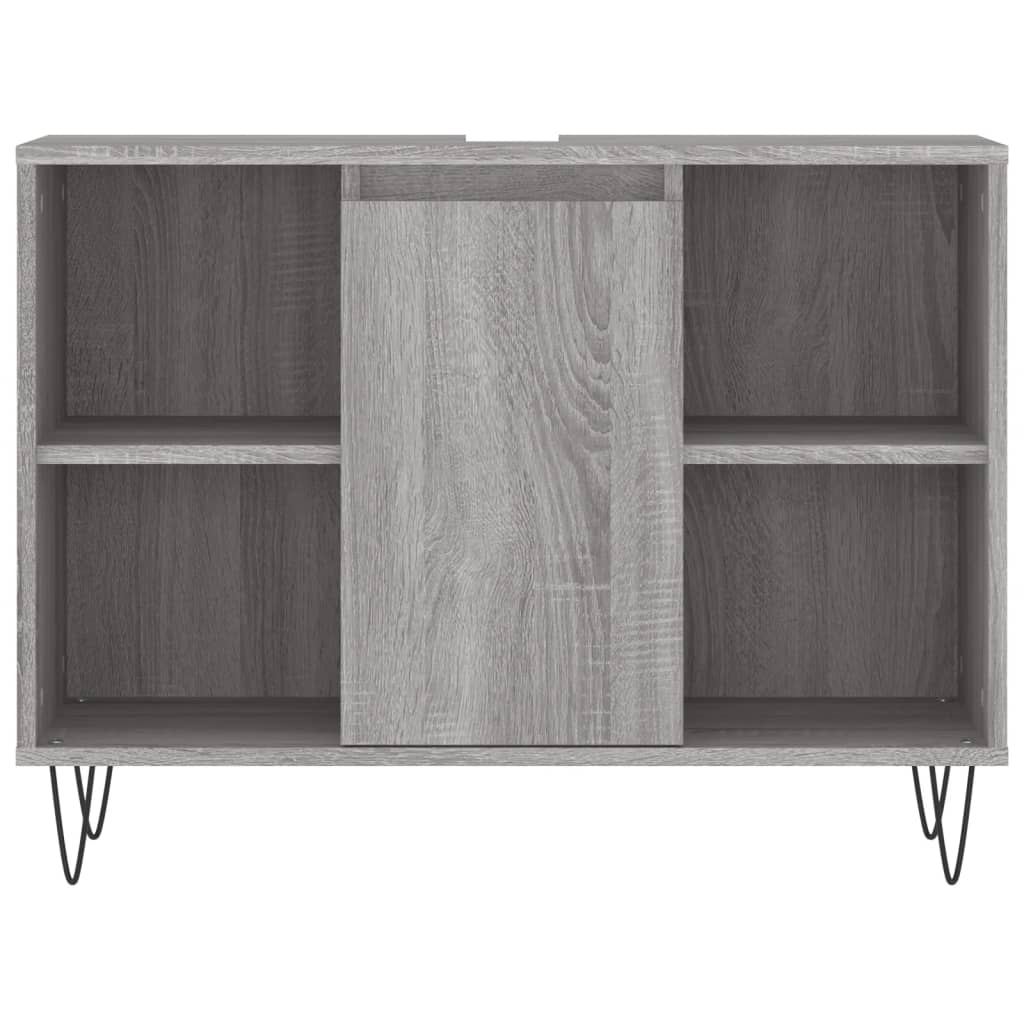 3 Piece Bathroom Furniture Set Grey Sonoma Engineered Wood