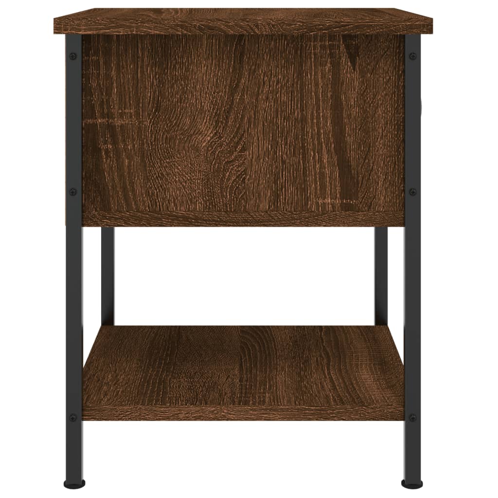 Bedside Table Brown Oak 34x35.5x45 cm Engineered Wood