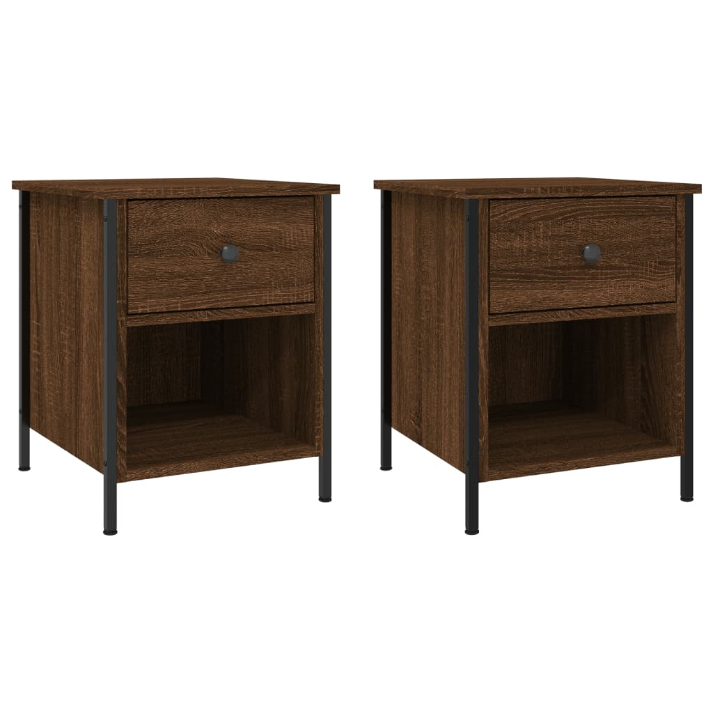 Bedside Cabinets 2 pcs Brown Oak 40x42x50 cm Engineered Wood