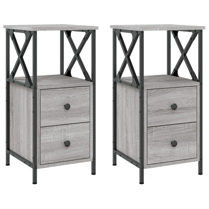 Bedside Cabinets 2 pcs Grey Sonoma 34x35.5x70 cm Engineered Wood