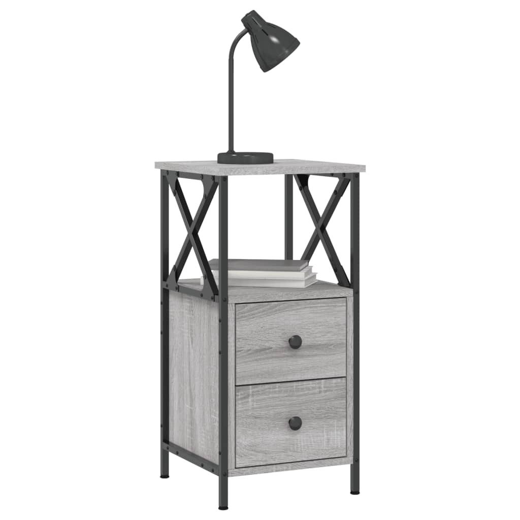 Bedside Cabinets 2 pcs Grey Sonoma 34x35.5x70 cm Engineered Wood