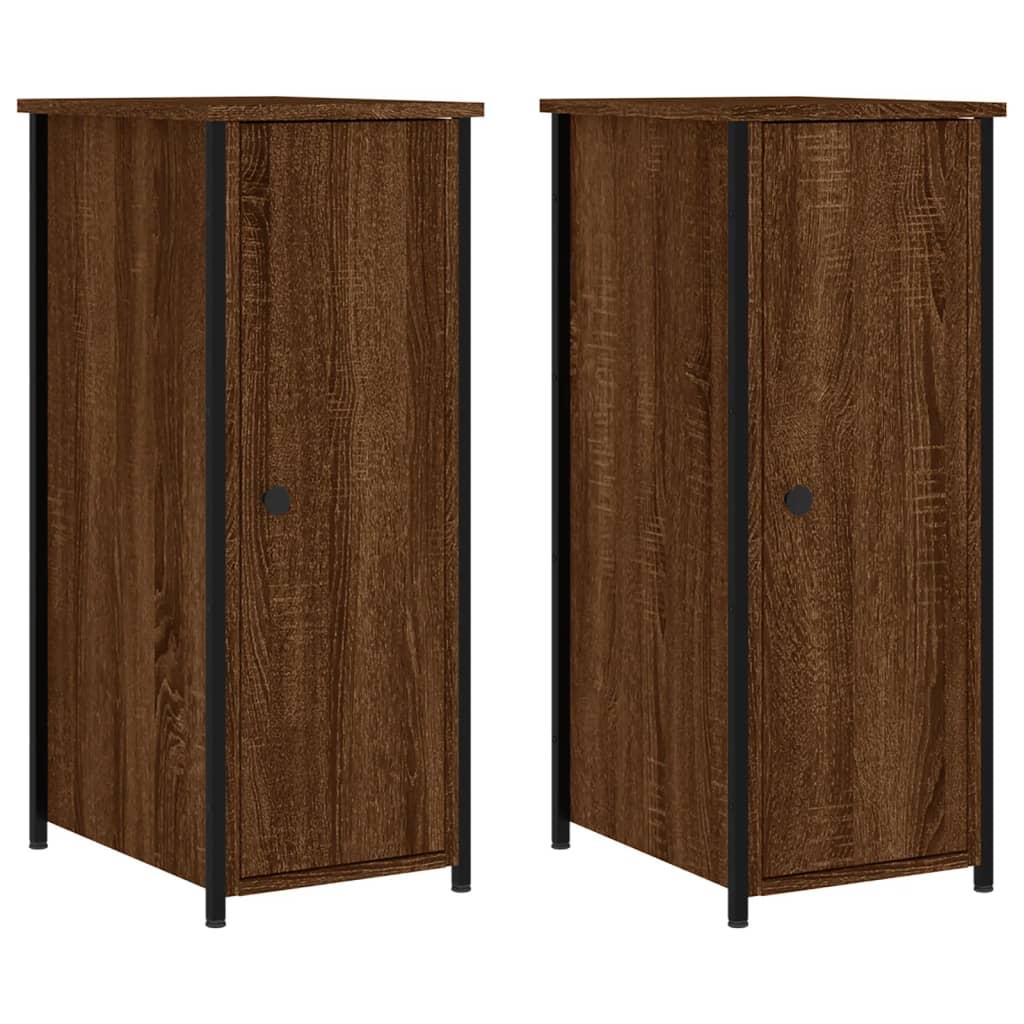 Bedside Cabinets 2 pcs Brown Oak 32x42x80 cm Engineered Wood