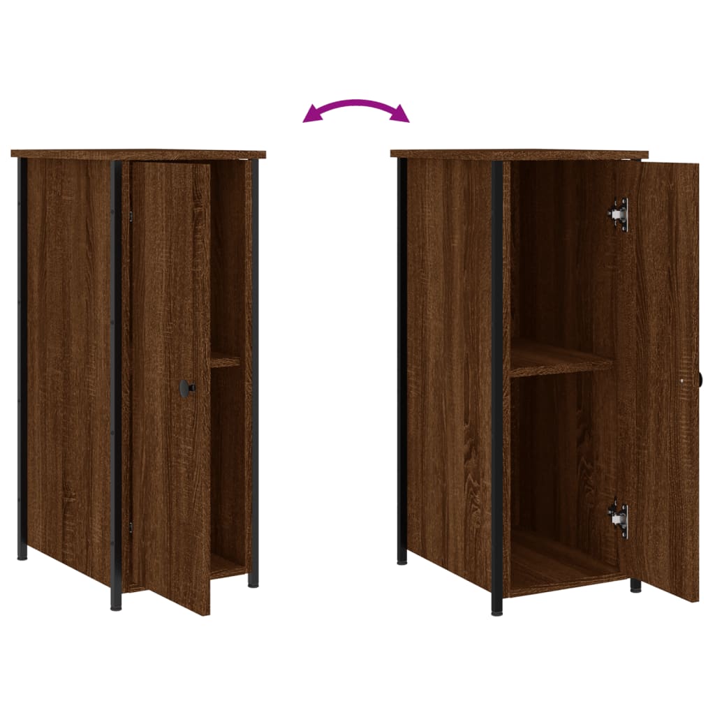 Bedside Cabinets 2 pcs Brown Oak 32x42x80 cm Engineered Wood