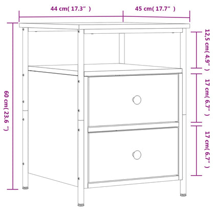 Bedside Cabinet Sonoma Oak 44x45x60 cm Engineered Wood