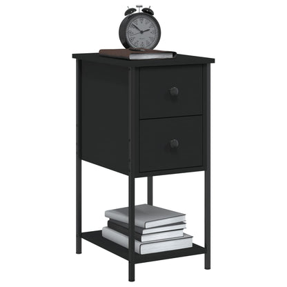 Bedside Cabinet Black 32x42x70 cm Engineered Wood