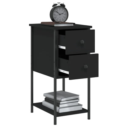 Bedside Cabinet Black 32x42x70 cm Engineered Wood