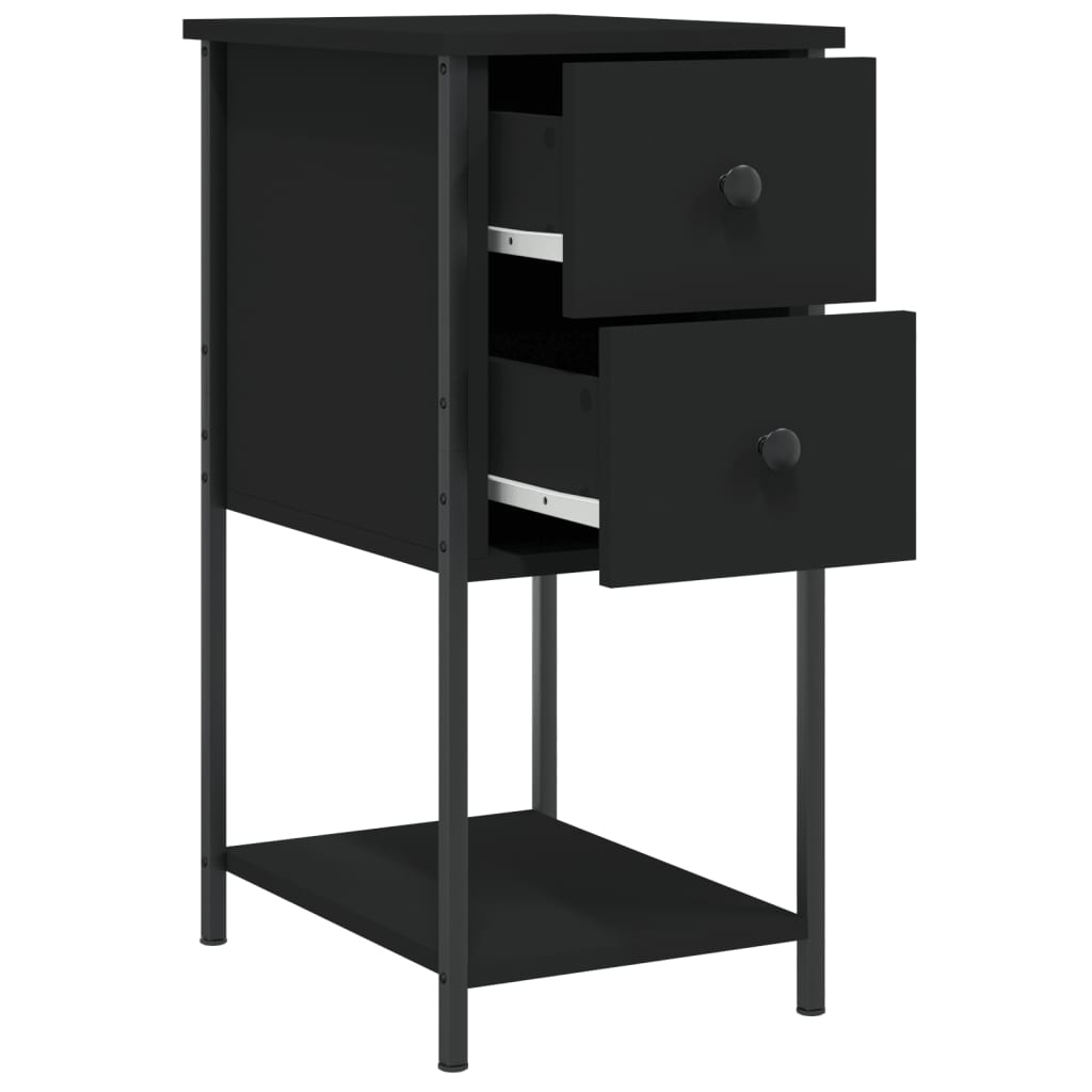 Bedside Cabinet Black 32x42x70 cm Engineered Wood