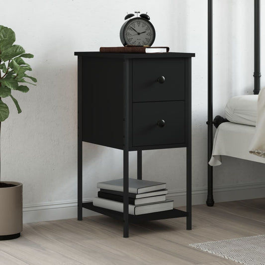 Bedside Cabinet Black 32x42x70 cm Engineered Wood