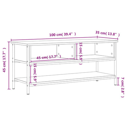 TV Cabinet Grey Sonoma 100x35x45 cm Engineered Wood