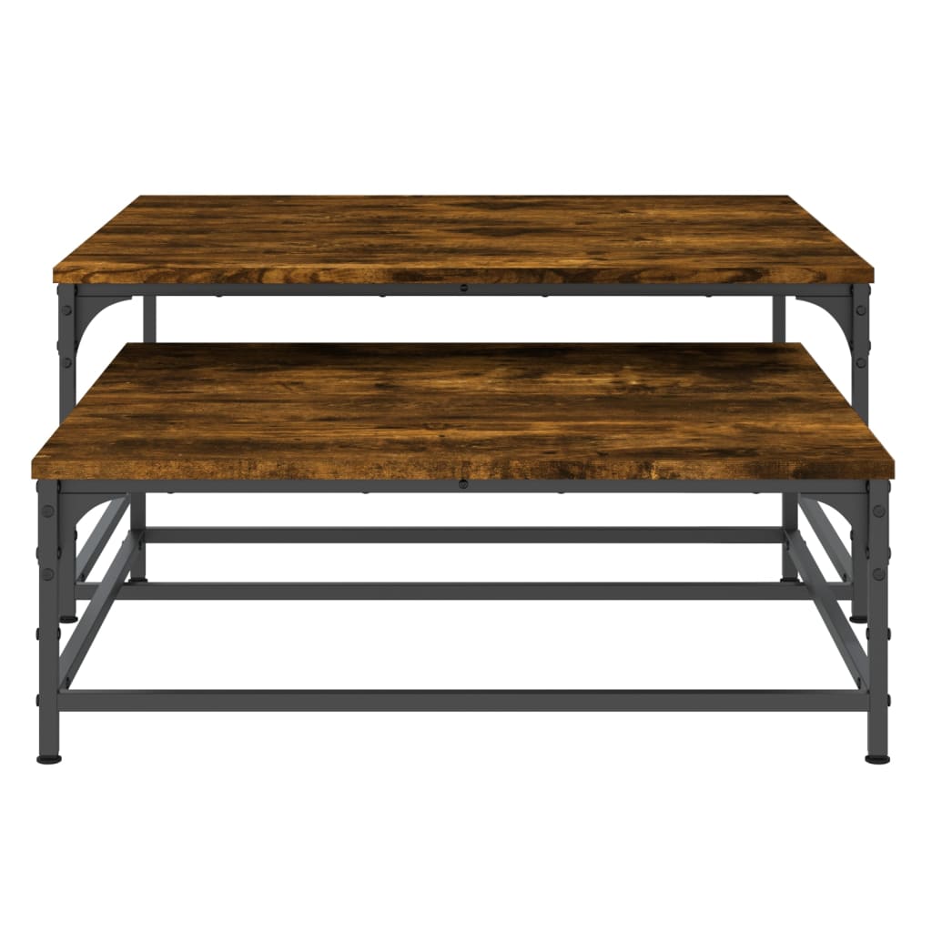 Nesting Coffee Tables 2 pcs Smoked Oak Engineered Wood