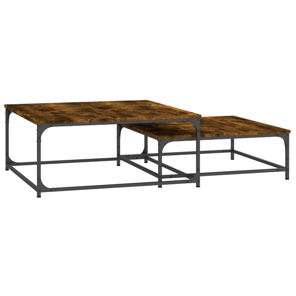 Nesting Coffee Tables 2 pcs Smoked Oak Engineered Wood