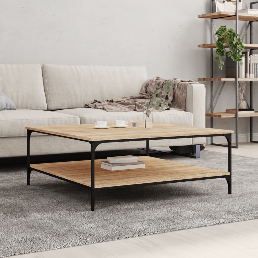 Coffee Table Sonoma Oak 100x100x40 cm Engineered Wood