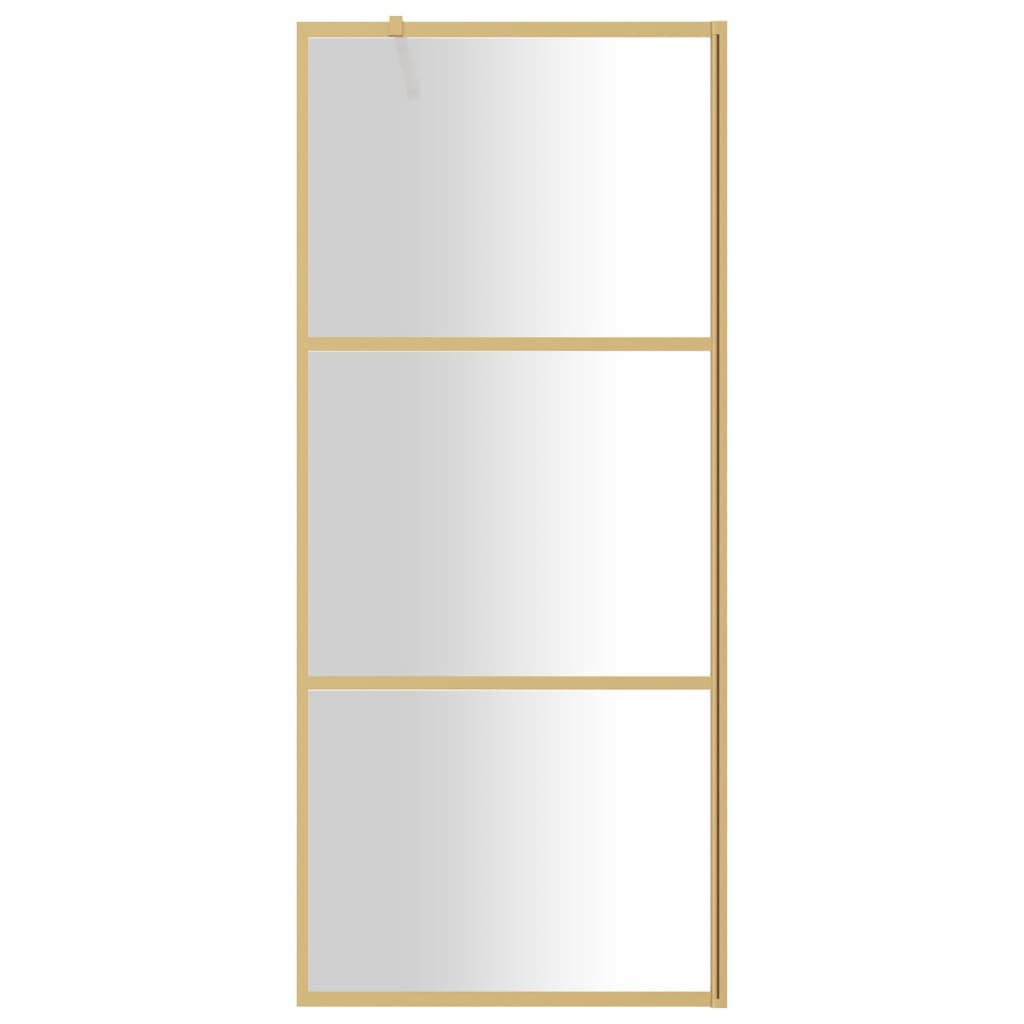 Walk-in Shower Wall with Clear ESG Glass Gold 80x195 cm