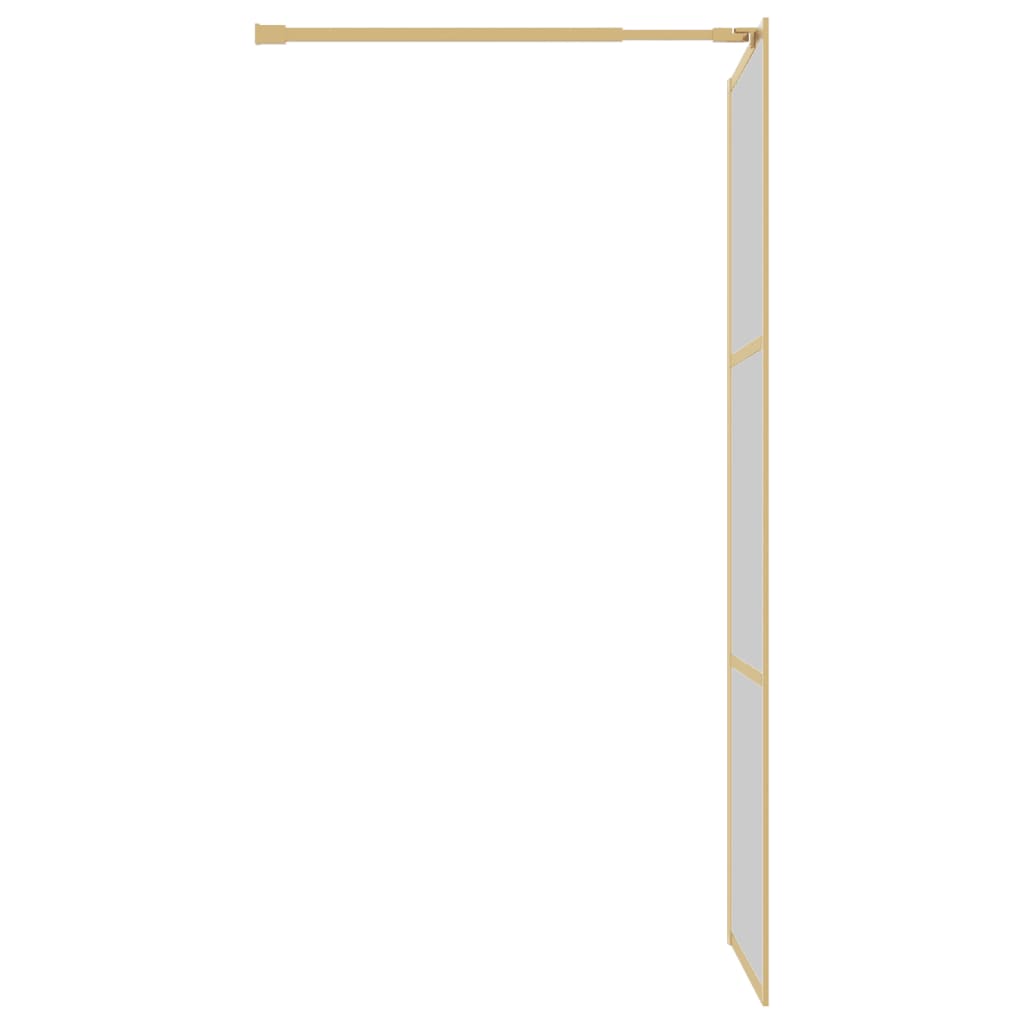 Walk-in Shower Wall with Clear ESG Glass Gold 80x195 cm