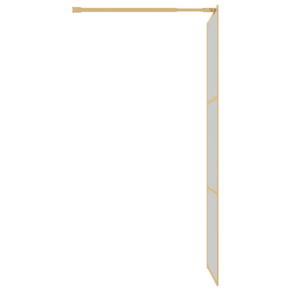 Walk-in Shower Wall with Clear ESG Glass Gold 80x195 cm