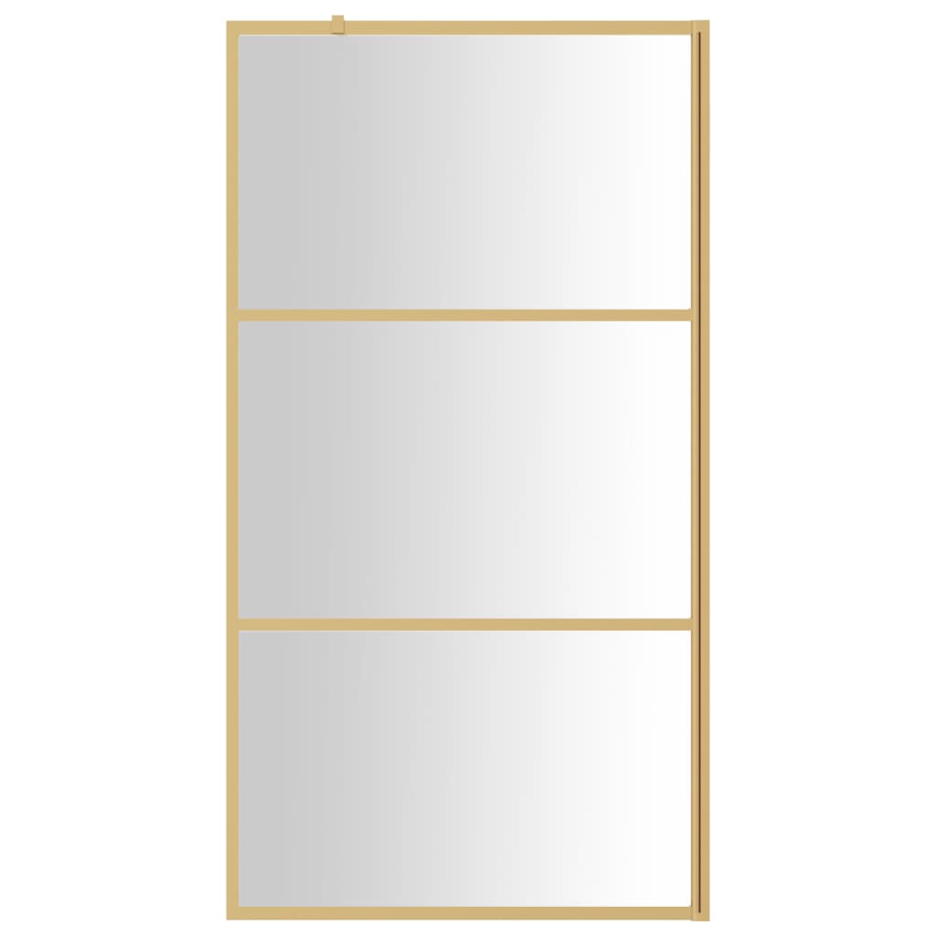 Walk-in Shower Wall with Clear ESG Glass Gold 115x195 cm