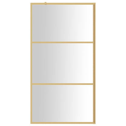 Walk-in Shower Wall with Clear ESG Glass Gold 115x195 cm