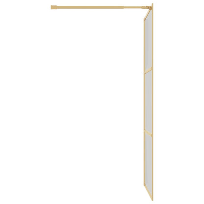 Walk-in Shower Wall with Clear ESG Glass Gold 115x195 cm