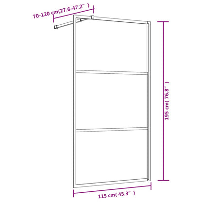 Walk-in Shower Wall with Clear ESG Glass Gold 115x195 cm