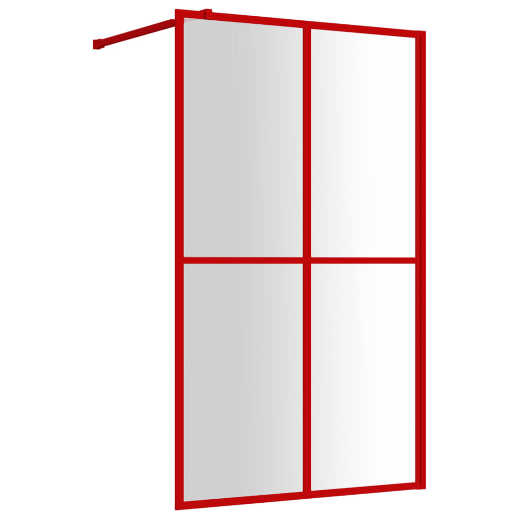 Walk-in Shower Wall with Clear ESG Glass Red 118x195 cm