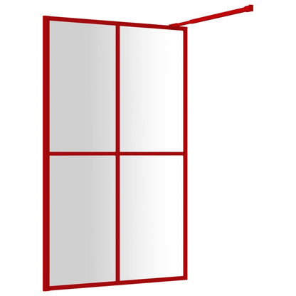 Walk-in Shower Wall with Clear ESG Glass Red 118x195 cm