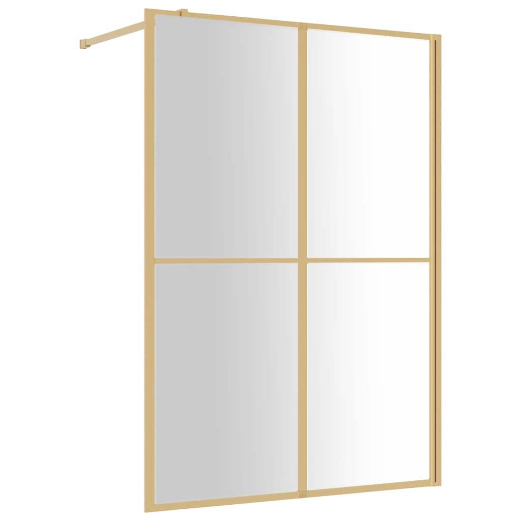 Walk-in Shower Wall with Clear ESG Glass Gold 140x195 cm