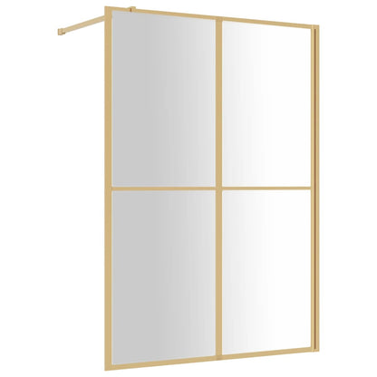 Walk-in Shower Wall with Clear ESG Glass Gold 140x195 cm