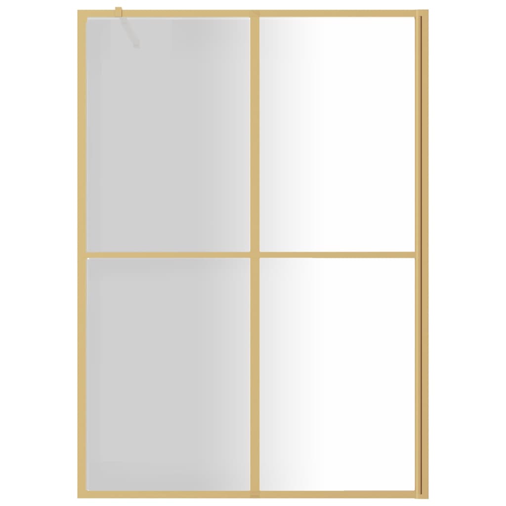 Walk-in Shower Wall with Clear ESG Glass Gold 140x195 cm