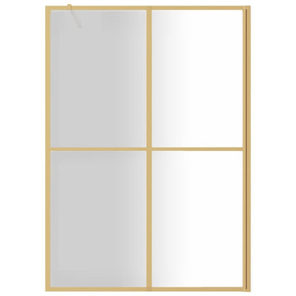 Walk-in Shower Wall with Clear ESG Glass Gold 140x195 cm