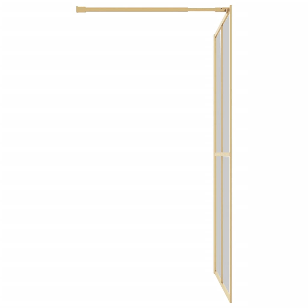 Walk-in Shower Wall with Clear ESG Glass Gold 140x195 cm