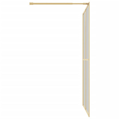 Walk-in Shower Wall with Clear ESG Glass Gold 140x195 cm