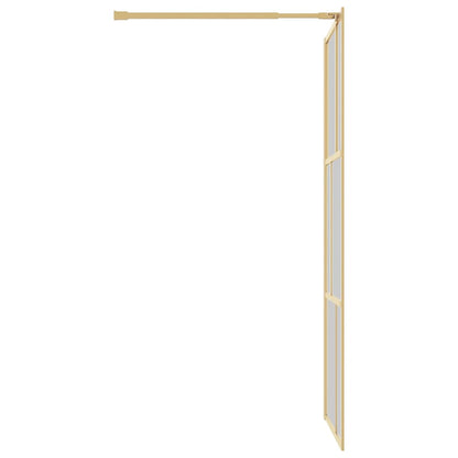 Walk-in Shower Wall with Clear ESG Glass Gold 80x195 cm