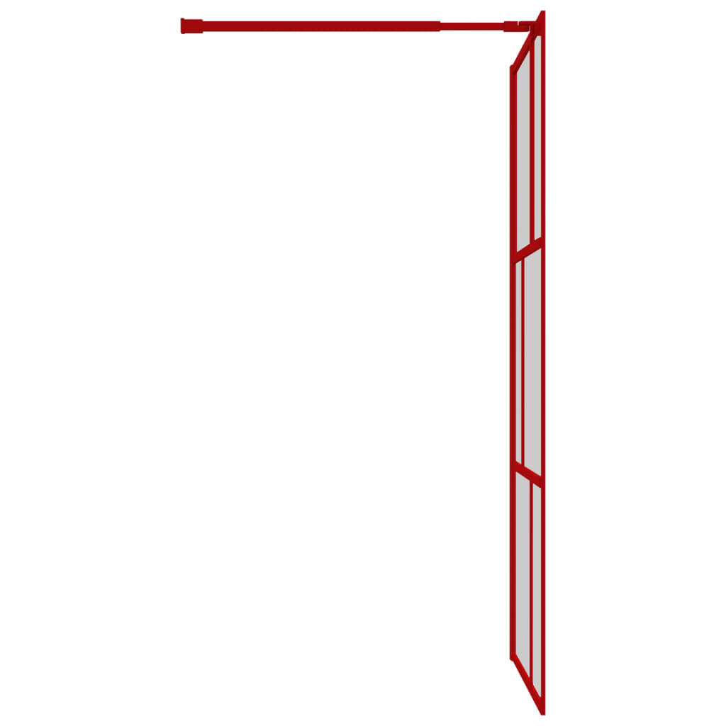 Walk-in Shower Wall with Clear ESG Glass Red 100x195 cm