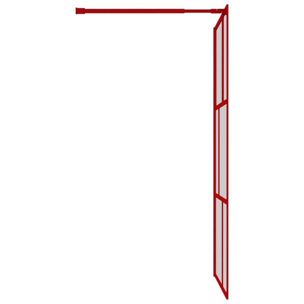 Walk-in Shower Wall with Clear ESG Glass Red 115x195 cm