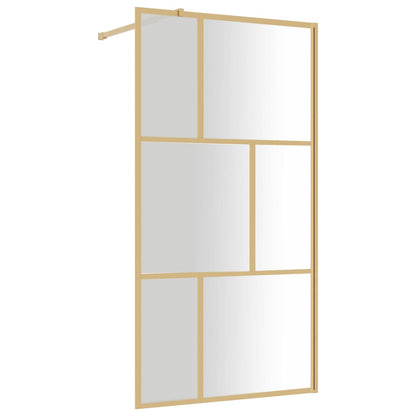 Walk-in Shower Wall with Clear ESG Glass Gold 115x195 cm