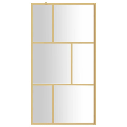 Walk-in Shower Wall with Clear ESG Glass Gold 115x195 cm