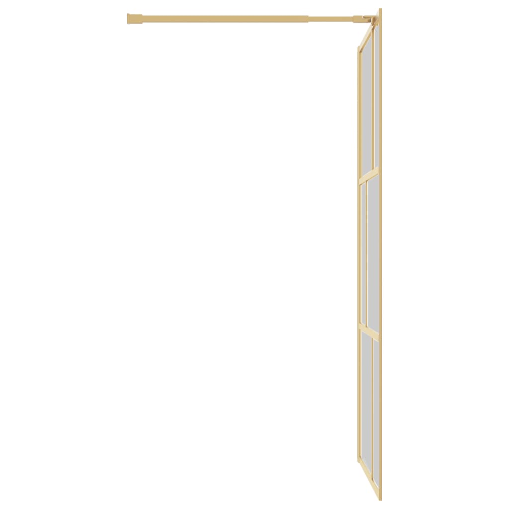 Walk-in Shower Wall with Clear ESG Glass Gold 115x195 cm