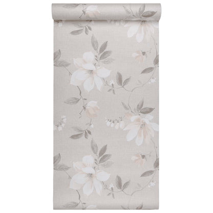 Wallpaper 3D Flower Pattern Grey 10x0.53 m Non-woven