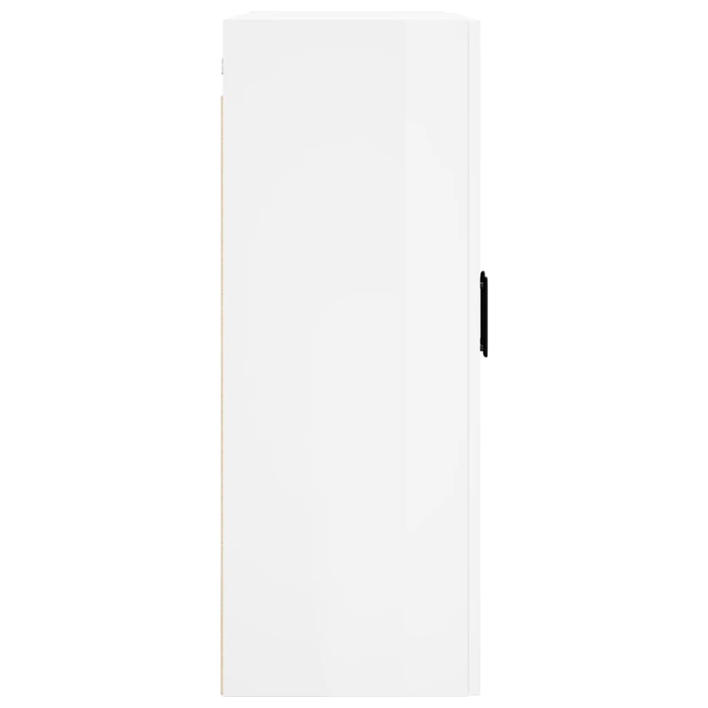 Wall Mounted Cabinet High Gloss White 69.5x34x90 cm