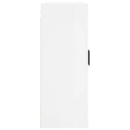 Wall Mounted Cabinet High Gloss White 69.5x34x90 cm