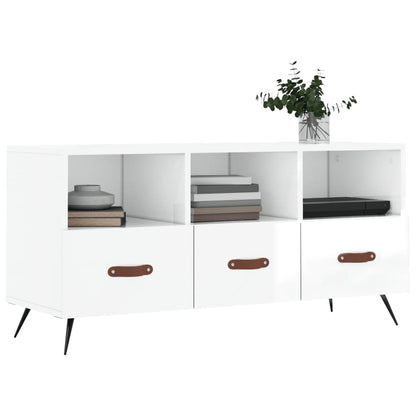 TV Cabinet High Gloss White 102x36x50 cm Engineered Wood