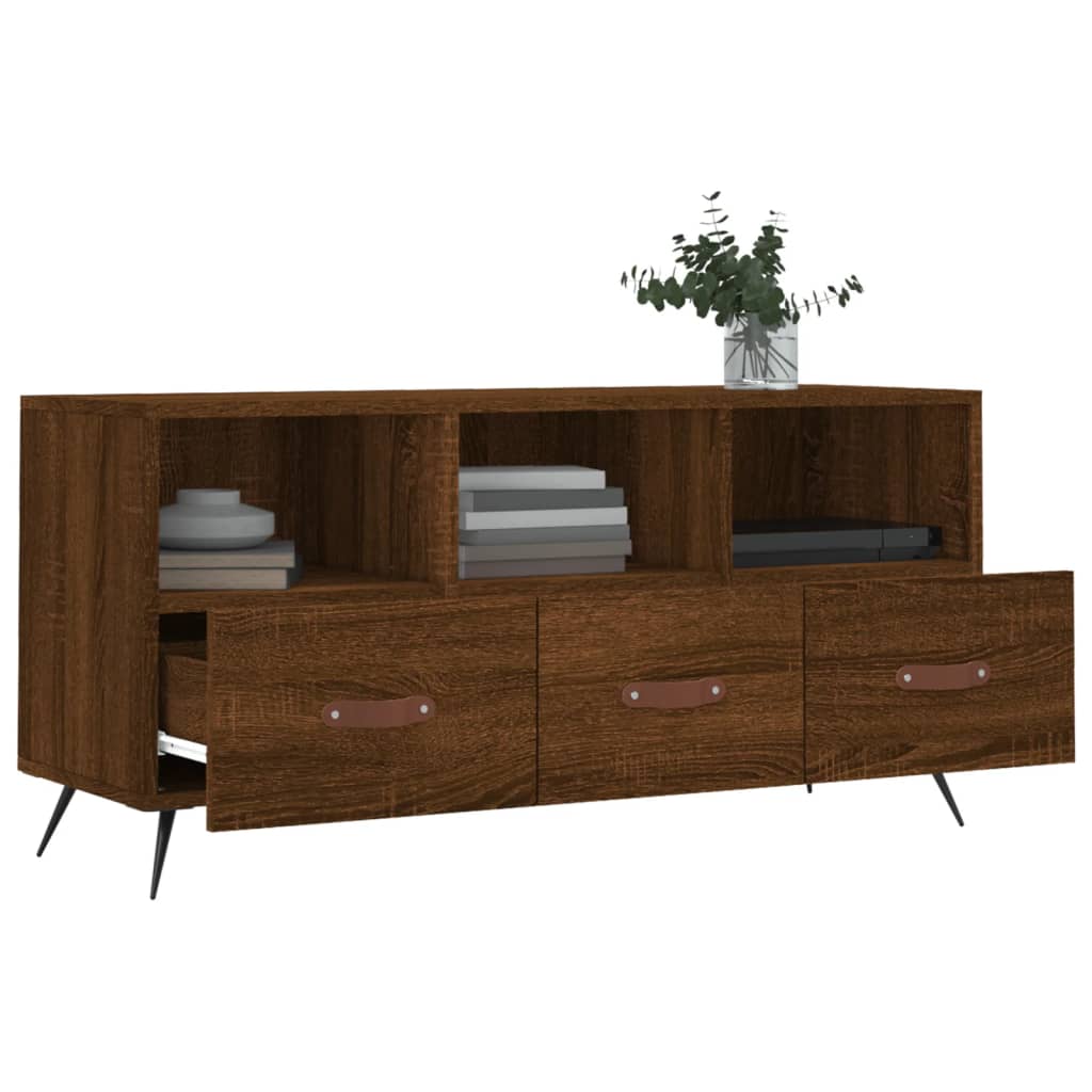 TV Cabinet Brown Oak 102x36x50 cm Engineered Wood