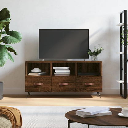 TV Cabinet Brown Oak 102x36x50 cm Engineered Wood