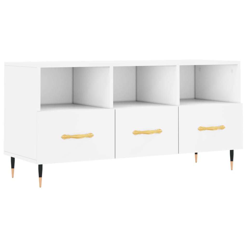 TV Cabinet White 102x36x50 cm Engineered Wood