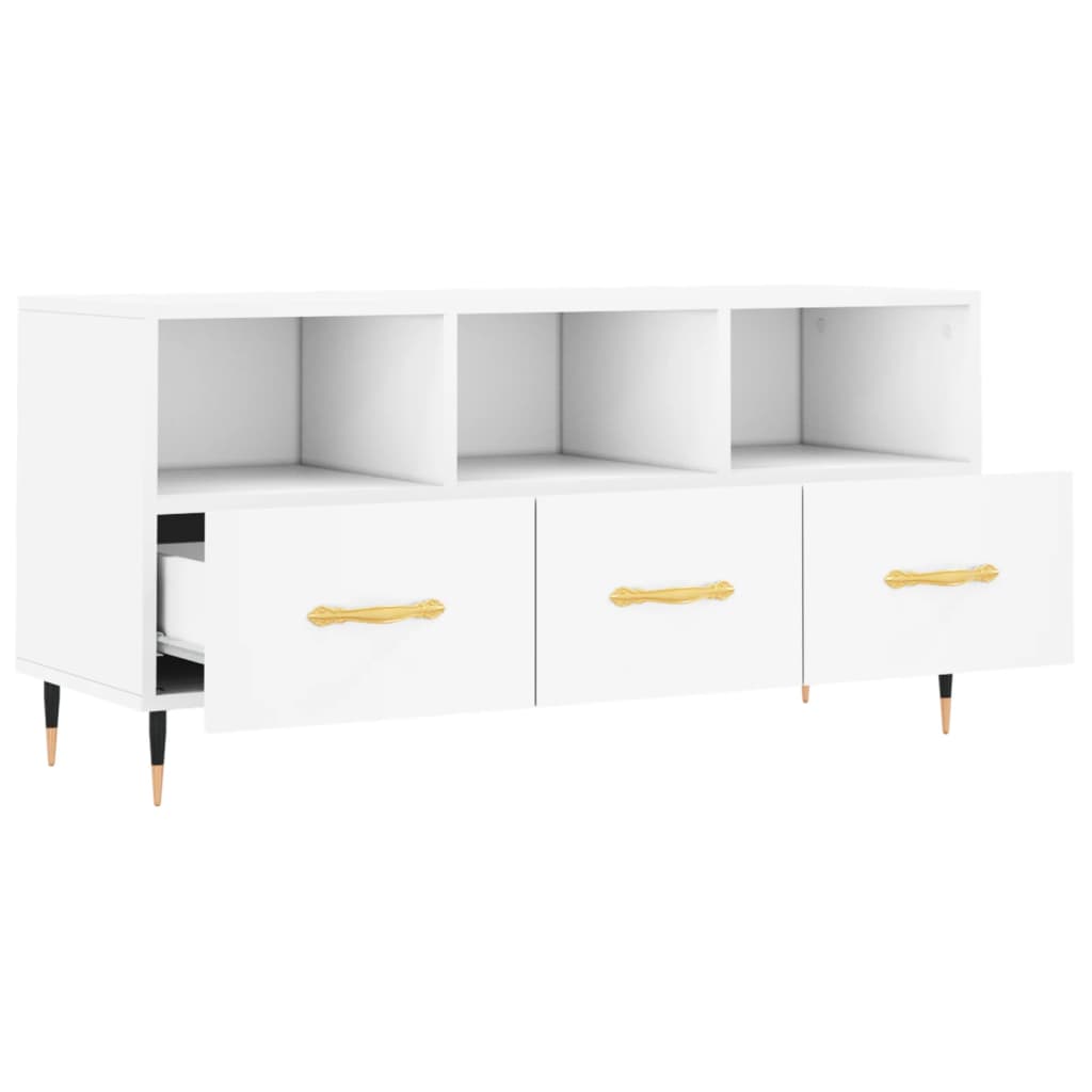 TV Cabinet White 102x36x50 cm Engineered Wood