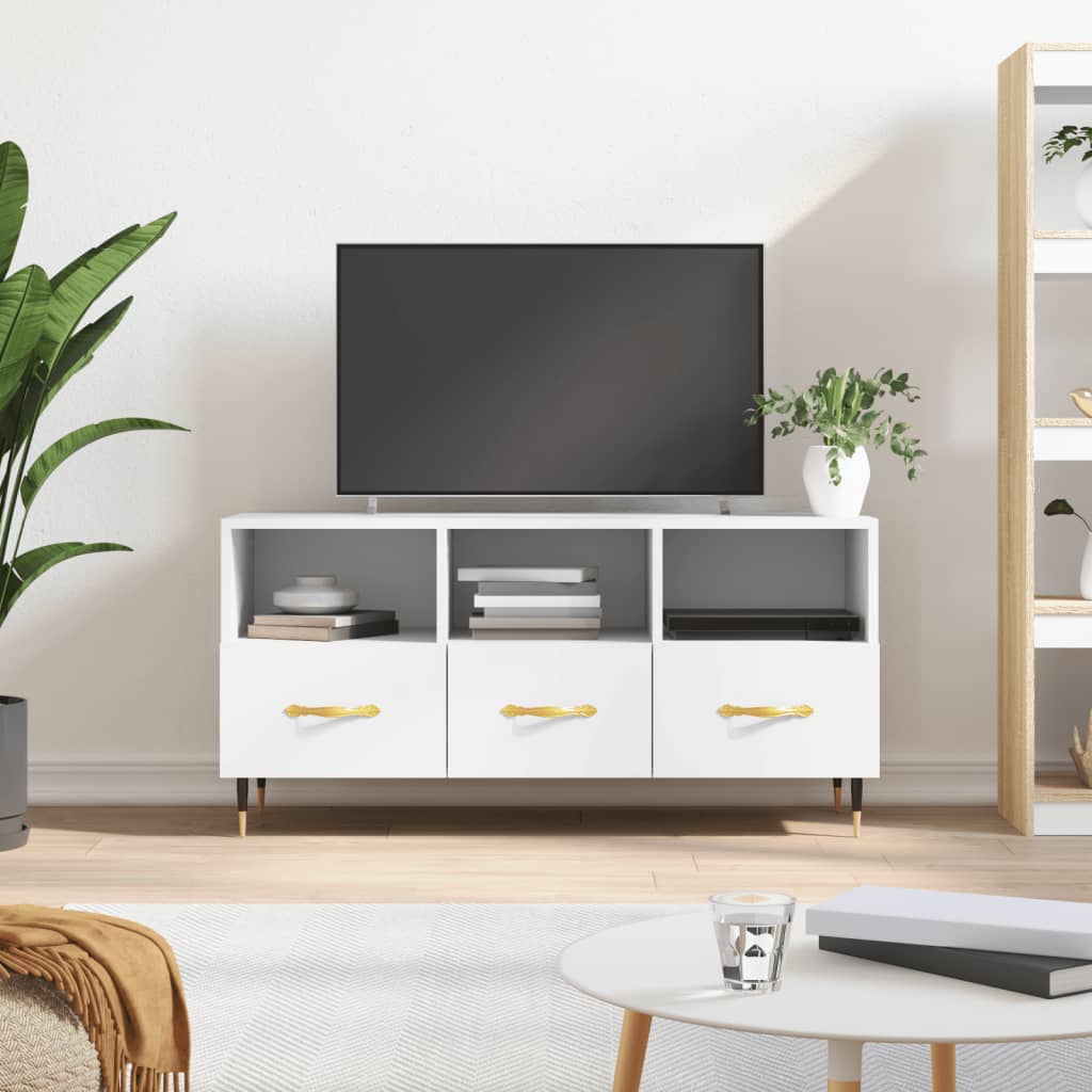 TV Cabinet White 102x36x50 cm Engineered Wood